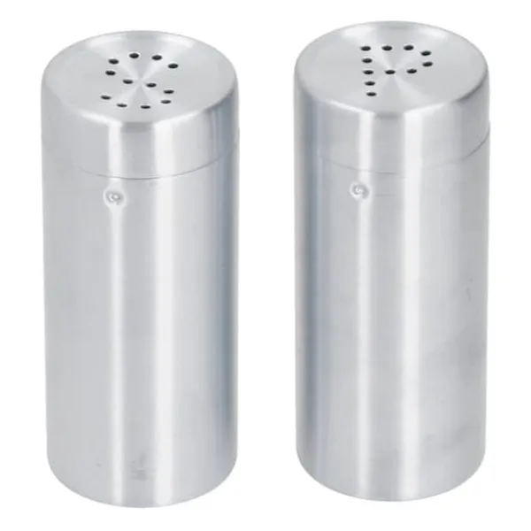Salt- & Peberstrøere>2 stk Krydderikrukke i rustfrit stål Krydderiflaske Salt og peber shaker Køkkenværktøj Rustfrit stål farve