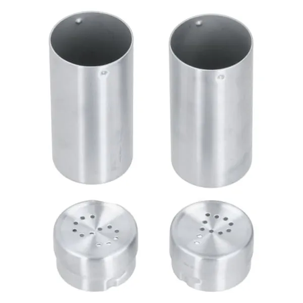 Salt- & Peberstrøere>2 stk Krydderikrukke i rustfrit stål Krydderiflaske Salt og peber shaker Køkkenværktøj Rustfrit stål farve