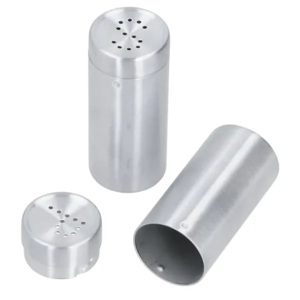 Salt- & Peberstrøere>2 stk Krydderikrukke i rustfrit stål Krydderiflaske Salt og peber shaker Køkkenværktøj Rustfrit stål farve