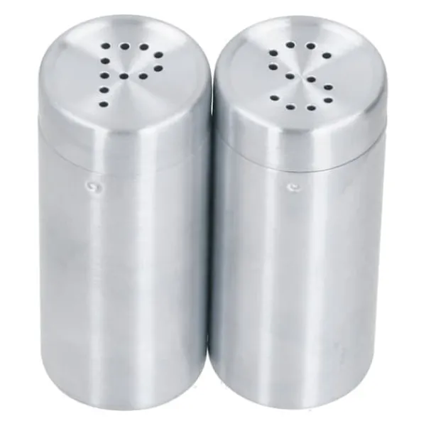 Salt- & Peberstrøere>2 stk Krydderikrukke i rustfrit stål Krydderiflaske Salt og peber shaker Køkkenværktøj Rustfrit stål farve