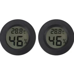 2 stk. mini digitalt LCD termometer hygrometer rund form temperatur fugtighedsmåler til krybdyrboks