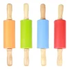 4 stk. mini kagerulle med træhåndtag, non-stick silikone kageruller til hjemmekøkken, bageværktøj til børn Best