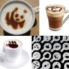 Mad- & Drikkeskabeloner>16 stk. plastik cappuccino kaffe skum spray skabelon skabeloner gør-det-selv dekoration kaffe trykform