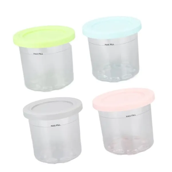 4 stk. plastikisdåser som erstatning for Ninja NC299AMZ NC300s-serien Creami-ismaskiner New