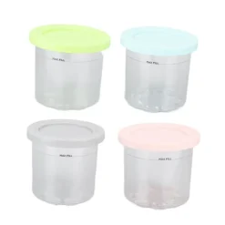 4 stk. plastikisdåser som erstatning for Ninja NC299AMZ NC300s-serien Creami-ismaskiner New