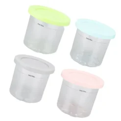 4 stk. plastikisdåser som erstatning for Ninja NC299AMZ NC300s-serien Creami-ismaskiner New