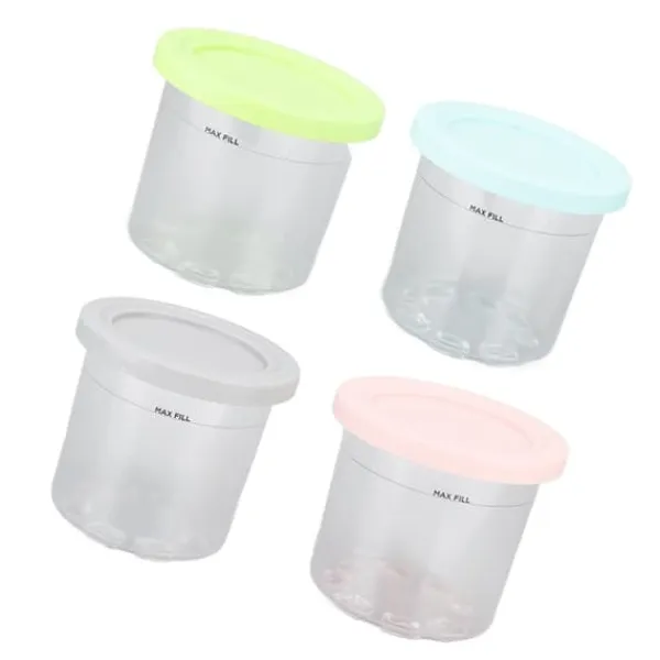 4 stk. plastikisdåser som erstatning for Ninja NC299AMZ NC300s-serien Creami-ismaskiner New