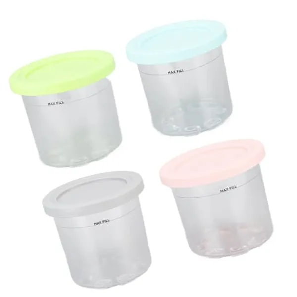 4 stk. plastikisdåser som erstatning for Ninja NC299AMZ NC300s-serien Creami-ismaskiner New