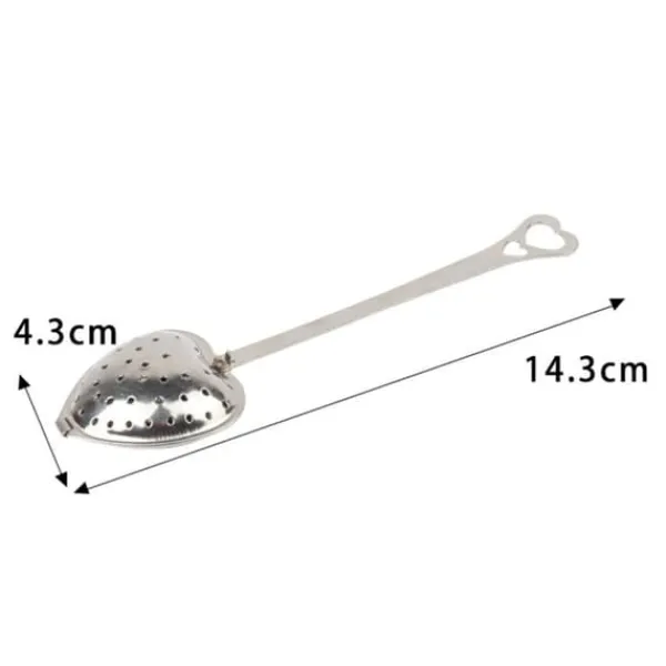 4 stk. rustfrit stål hjerteformet teinfuser med langt skaftfilter til løs te Outlet
