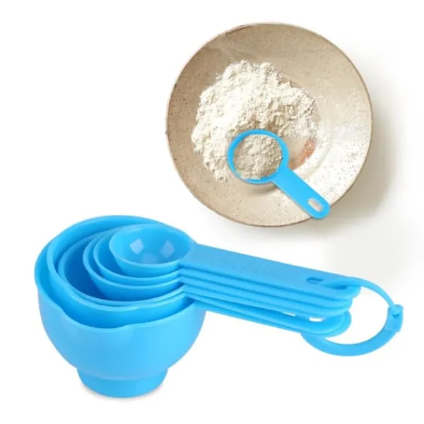 Målebægere & Måleskeer>7 stk. sæt plastik målebægre skeer mål te kaffe køkkenredskab blå