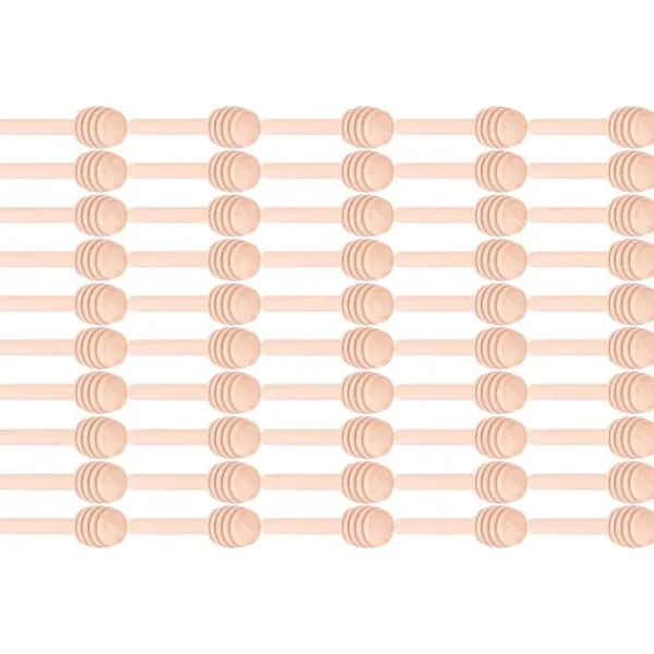 100 stk. træ honningrørepinde til bryllupsfest, køkken, restaurant, 8 cm Sale