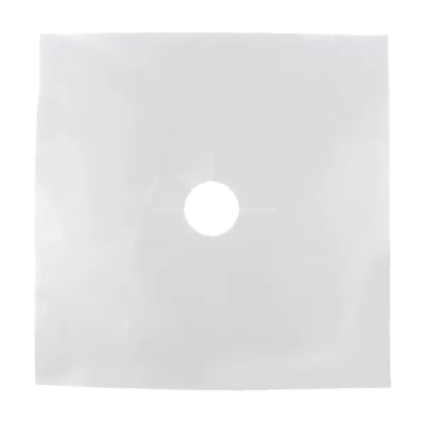 Gasbrændere>6 stk./sæt genanvendelig glasfiber gaskomfur beskyttelsesmåtte køkkenredskab (sølv)