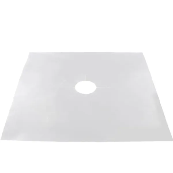 Gasbrændere>6 stk./sæt genanvendelig glasfiber gaskomfur beskyttelsesmåtte køkkenredskab (sølv)