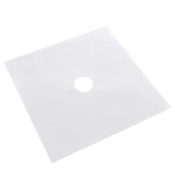 Gasbrændere>6 stk./sæt genanvendelig glasfiber gaskomfur beskyttelsesmåtte køkkenredskab (sølv)