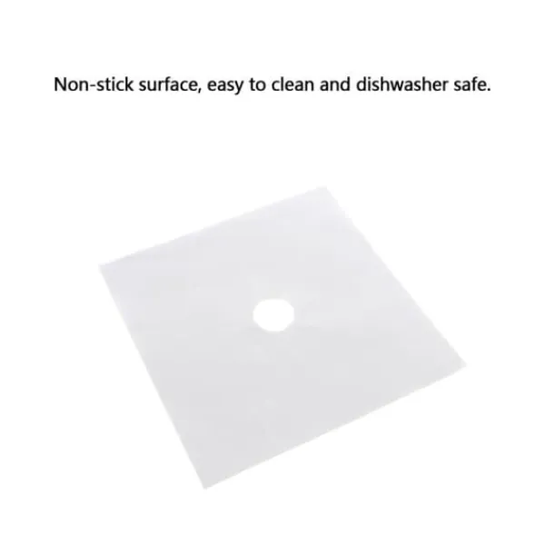 Gasbrændere>6 stk./sæt genanvendelig glasfiber gaskomfur beskyttelsesmåtte køkkenredskab (sølv)