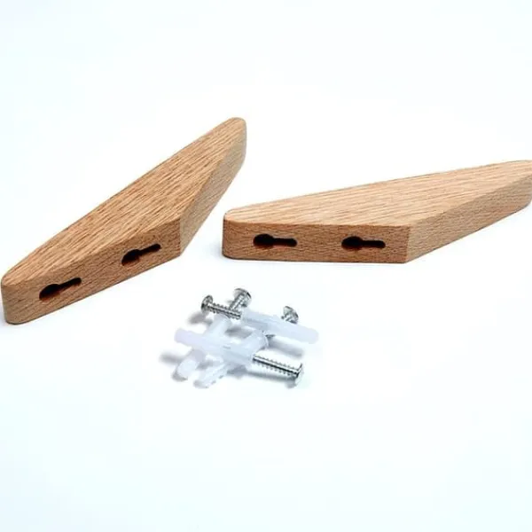 6 vægkroge i træ 14,2*4,4*2,1 cm, minimalistiske egetræskroge, brugt til ophængning af håndklæder til badeværelset. Hot