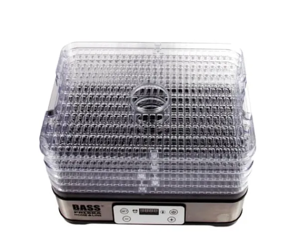 Dehydratorer>300 W svampe-, frugt- og grøntsagstørrer med justerbare bakker. Stort kammer