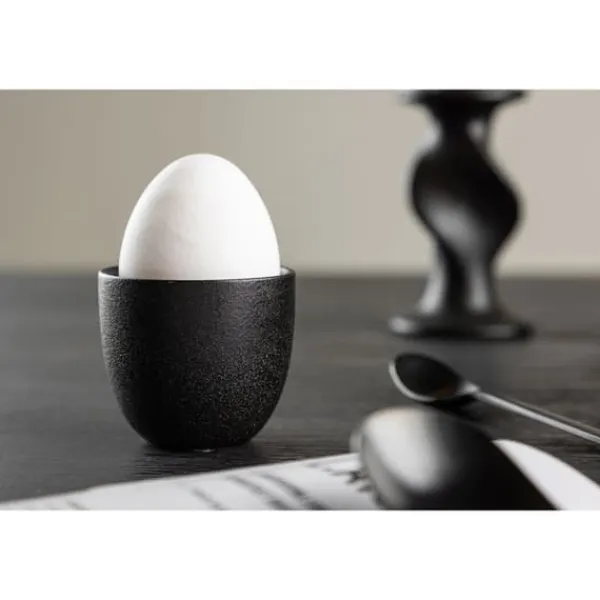 2 x WabiSabi æggebæger stærk porcelæn sort.