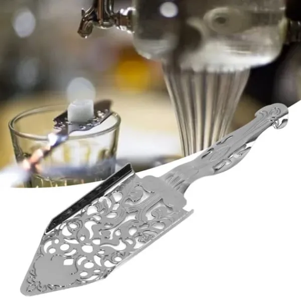 Absinth Fontæner>Absintfiltersked Rostfritt stål Ihålig Malört Cocktailsked Sockerbit Filtsked för Bartending Silver