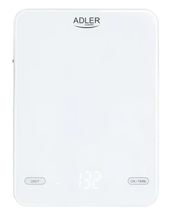 Adler AD 3177w Køkkenvægt 10 kg, USB-opladning, hvid Clearance