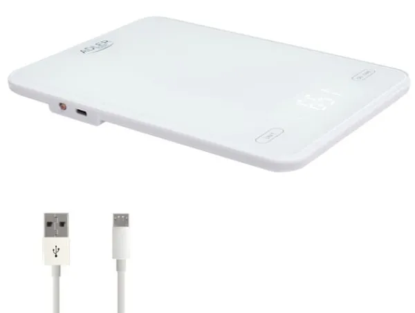 Adler AD 3177w Køkkenvægt 10 kg, USB-opladning, hvid Clearance