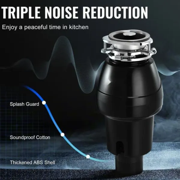 Affaldskværne>Affaldsbortskaffelse 3/4 HK, kontinuerlig madaffaldshåndtering, 3600 RPM, 3-bolts installation, effektiv og holdbar.