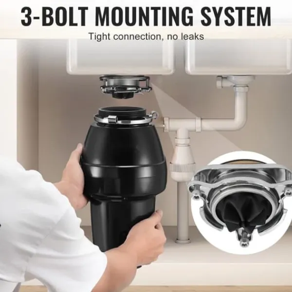 Affaldskværne>Affaldsbortskaffelse 1/2 HK, Kontinuerlig madaffaldshåndtering, 3820 RPM, 3-bolt, effektiv og pålidelig affaldsløsning.