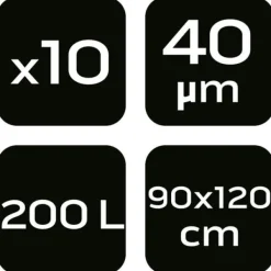 Affaldsposer 200 L, brune, 40 mik, 10 stk. New