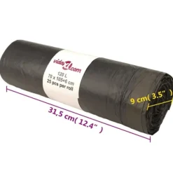 Affaldsposer med lukkesnor - 250 stk. 120L | Farve: Sort | Størrelse: 250 stk. Sale