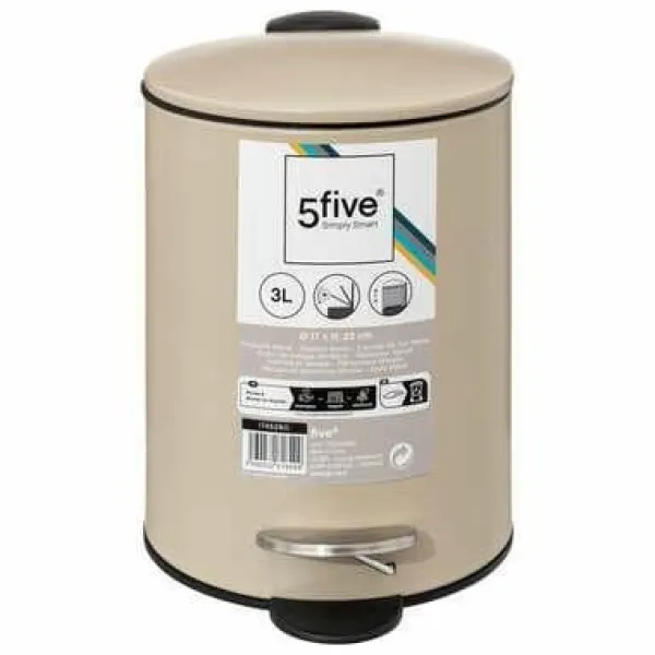 Skraldespande & Papirkurve>AFfaldsspand Farver 3L beige aftagelig spand