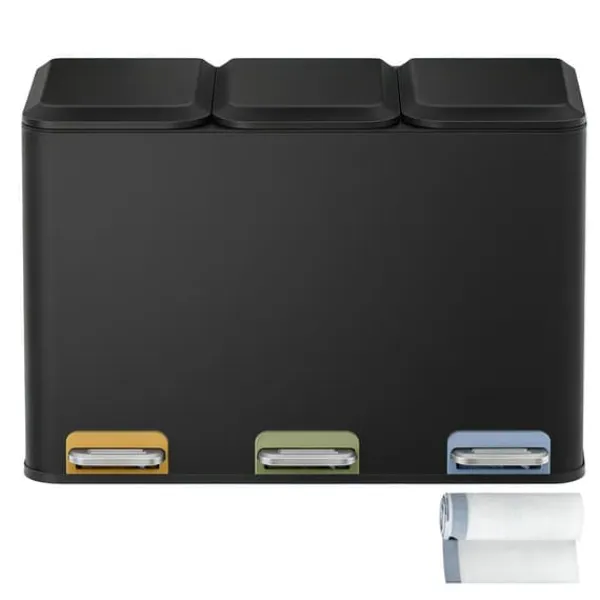 Affaldssorteringsspande>Affaldsspand, 60.5x38.8x42.7 cm, Sort