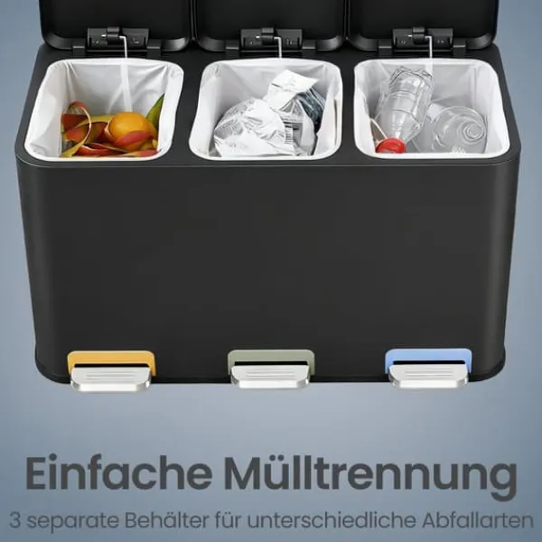 Affaldssorteringsspande>Affaldsspand, 60.5x38.8x42.7 cm, Sort