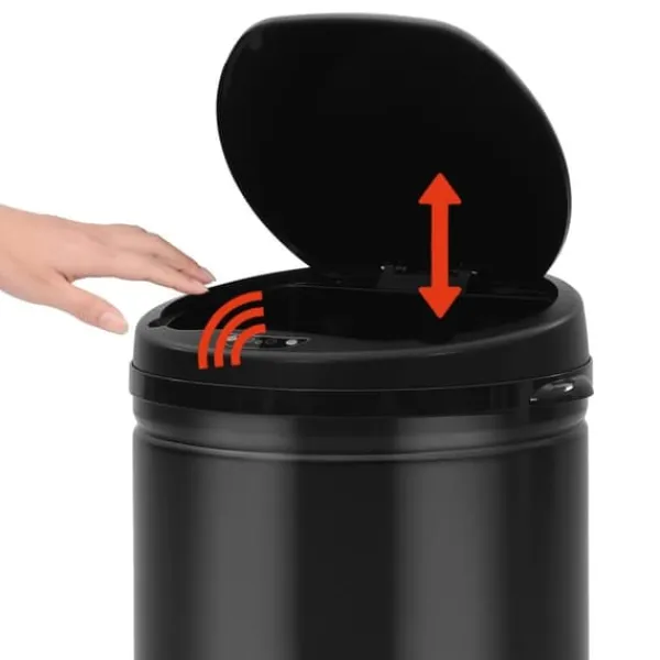 Skraldespande & Papirkurve>Affaldsspande & papirkurve - Living affaldsspand med sensor 40 l kulstofstål sort