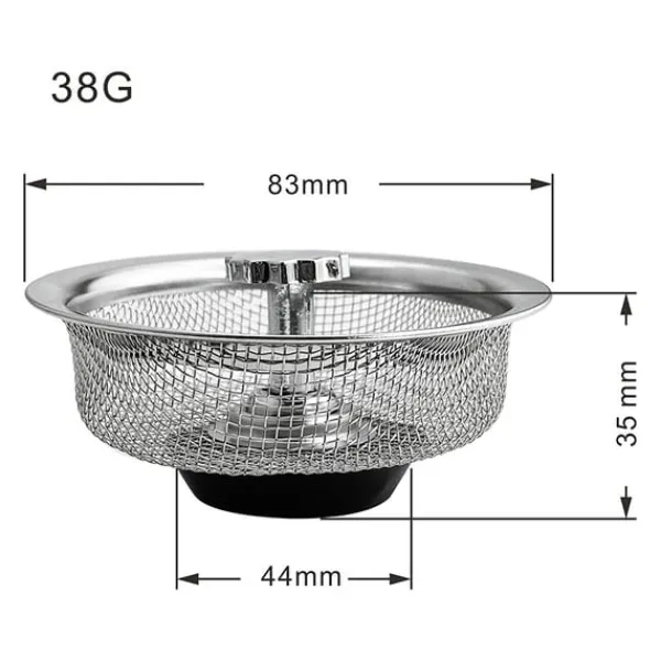 Afløbssi - si med prop og håndtag til vask rustfrit stål Sølv 2-pack Sale