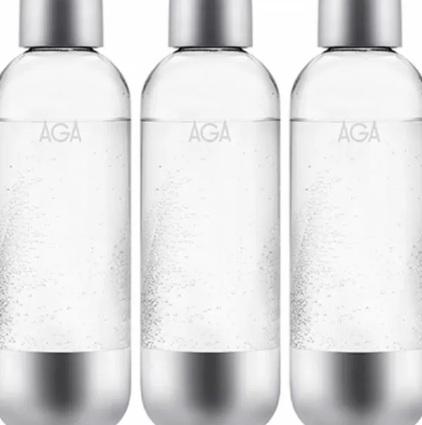 Sodavandsmaskiner>AGA 3-pak AQVIA Steel 1L, PET-flaske