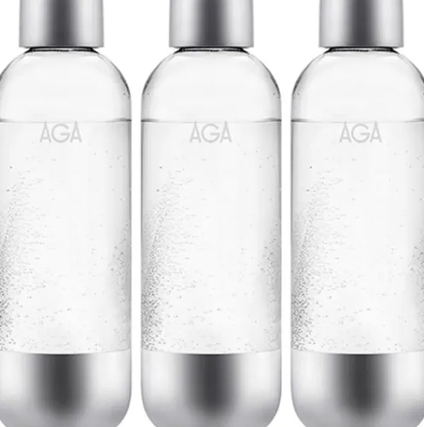 Sodavandsmaskiner>AGA 3-pak AQVIA Steel 1L, PET-flaske