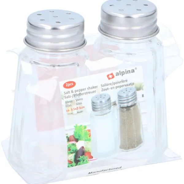Alpina - Salt and pepper shakers in glass 2 pcs. New