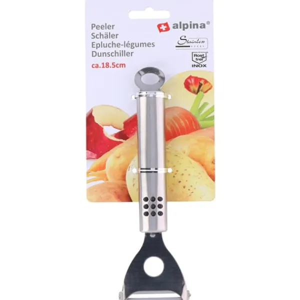 Køkkenskiver>Alpina - Stainless steel vegetable peeler 18,5 cm (silver)