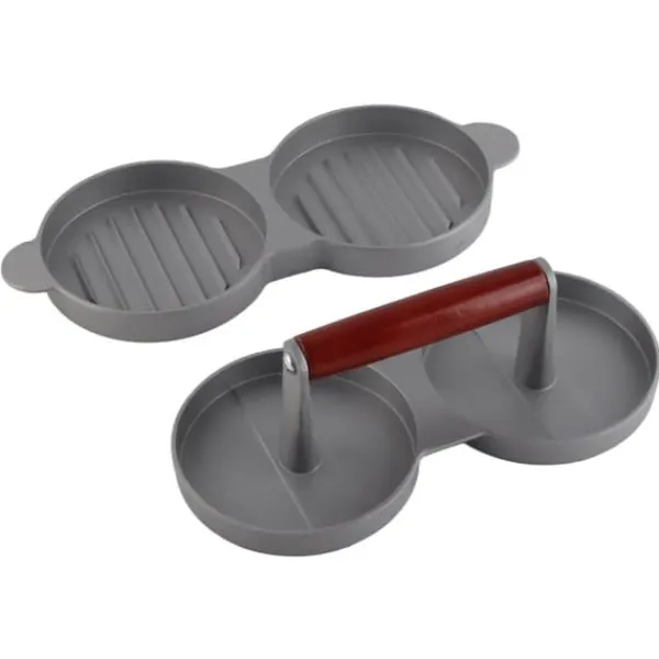 Pressere>Aluminiumslegering Non-stick Dobbelt Burger Presseform Hamburger Kød Oksekød Køkkenredskaber