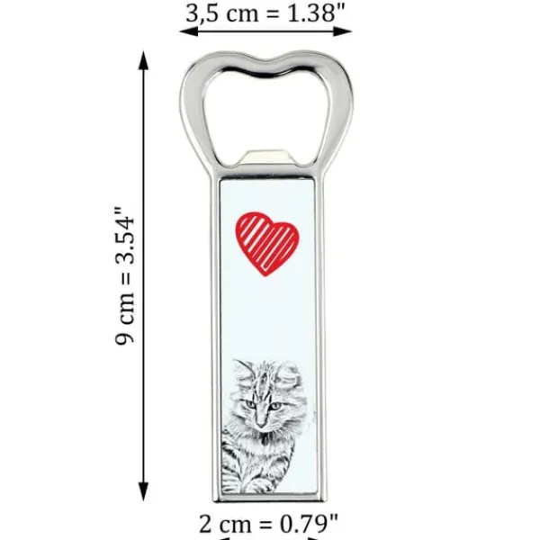 Cocktailshakers & Drinkudstyr>American Bobtail - flaskeåbner med kat, personlig køleskabsåbner, unik gave til en mand fra Art-Dog
