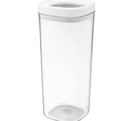 Beholdere Til Madopbevaring>AMOS 1800 ml transparent firkantet madbeholder med hvidt låg