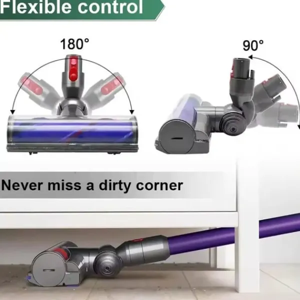 Støvsugertilbehør>Anti-tangle børstehoved til Dyson – Filtreringsfrit mundstykke