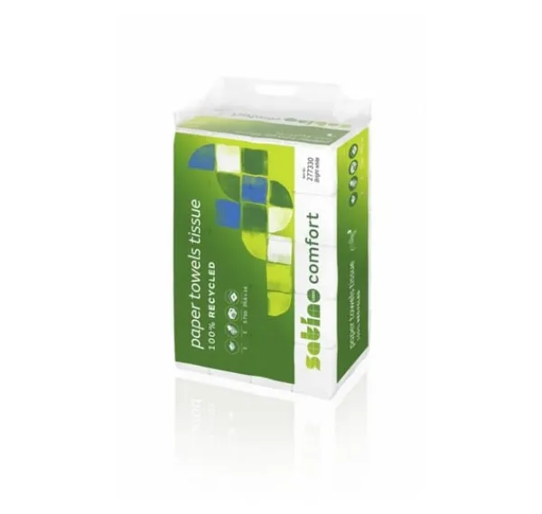 Aftørringspapir>Ark papir Comfort/ 2-lags/ 20,6x24 cm/ 3750 ark PT2, Satino