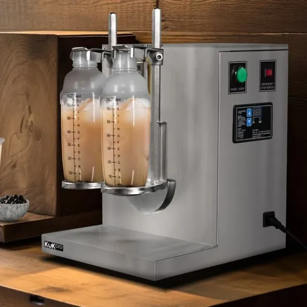 Drikkevareautomater>Automatisk Bubble Tea Shaker & 2 700ml Shaker Krus Rustfrit stål 350ml - 1000ml Timer 6 - 120 sekunder Drikkemixer Bubble Boba Milk Cocktail