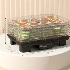 Automatisk døråbner 550 W, 40–70 °C, 6 højdejusterbare bakker, 48-timers timer, sort Sale