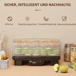Automatisk døråbner 550 W, 40–70 °C, 6 højdejusterbare bakker, 48-timers timer, sort Sale