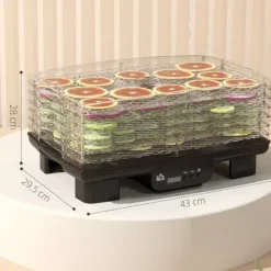 Automatisk døråbner 550 W, 40–70 °C, 6 højdejusterbare bakker, 48-timers timer, sort Best