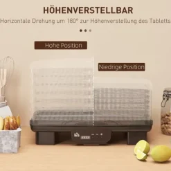 Automatisk døråbner 550 W, 40–70 °C, 6 højdejusterbare bakker, 48-timers timer, sort Best