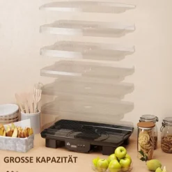 Automatisk døråbner 550 W, 40–70 °C, 6 højdejusterbare bakker, 48-timers timer, sort Sale