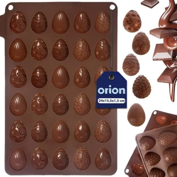 Bageform til småkager, praliner, silikone, brun, æg, SILLINIE ORION 154407 Clearance